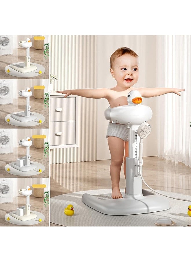 Beauenty Baby Shower Stand with Support Stool, Emeralune Baby Bath Adjustable Toddler Shower Stand Shower Standing Support and Anti-Slip, Anti-Dumping, Easy to Clean, Ideal Gift for Infants 6-36 Months - Image 3
